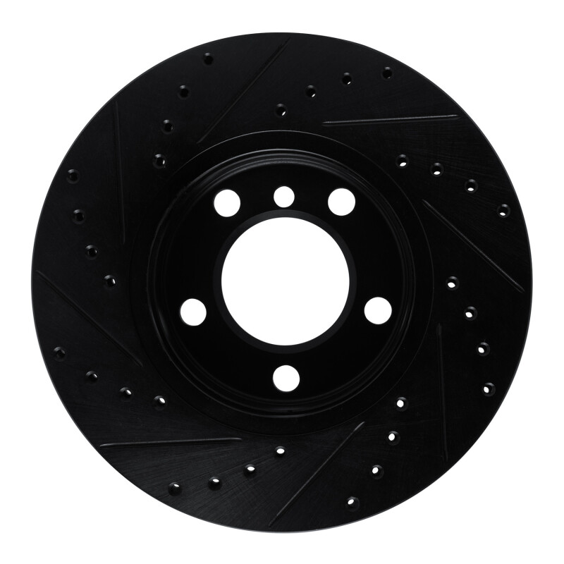 Mini Cooper Paceman Brake Rotor (1) - Front Right - R1 Concepts - Drilled & Slotted - Black - `11-`16